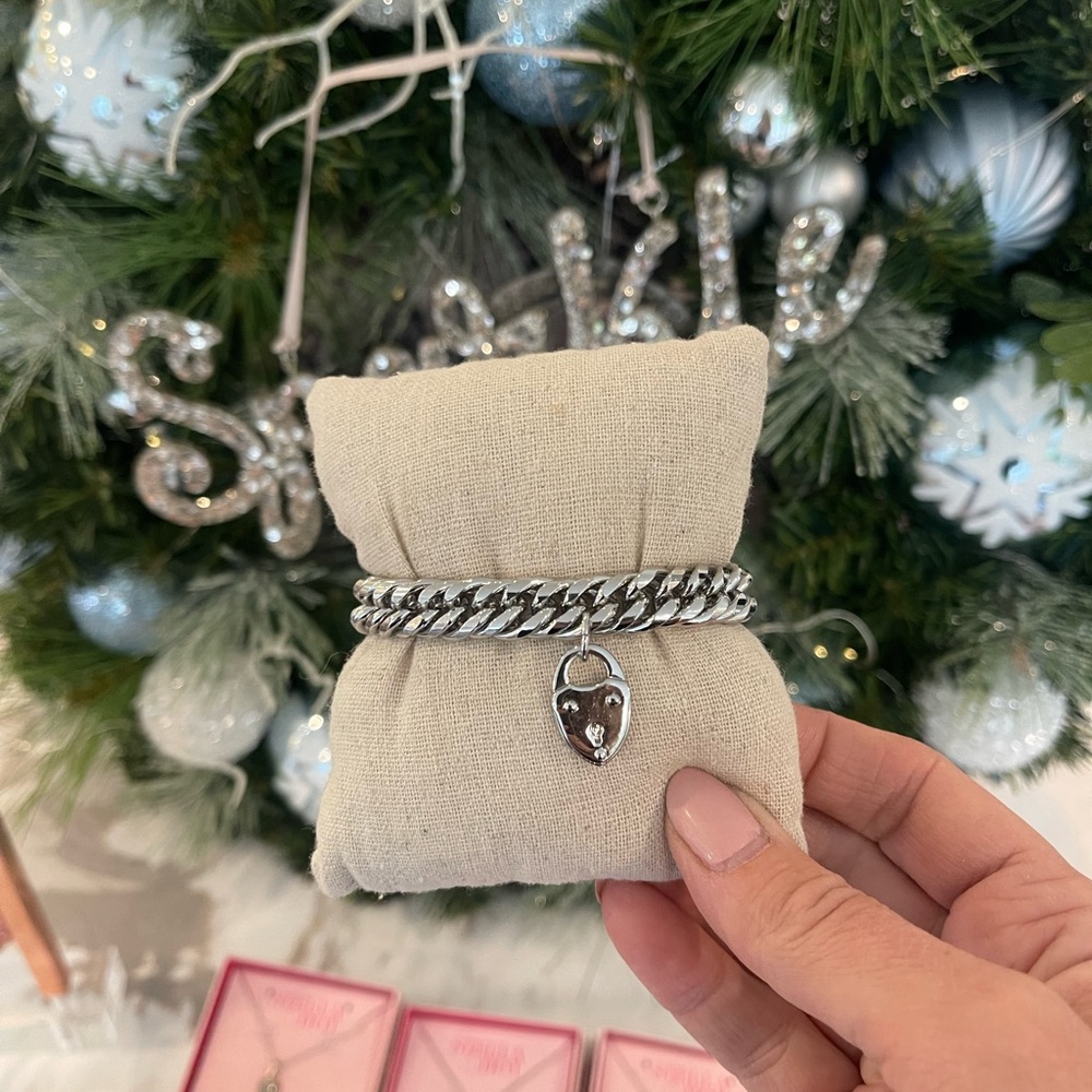 Silver Love Lock Bracelet